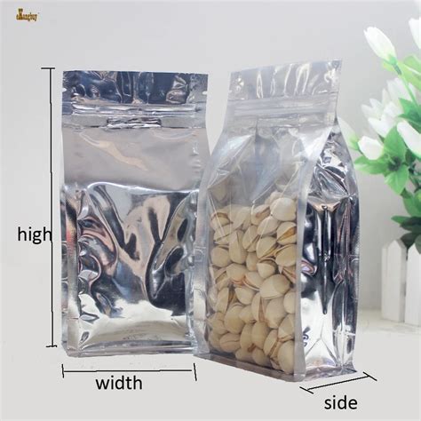 Aliexpress Buy 50pcs Lot 6sizes Clear Silver Aluminium Foil Zip