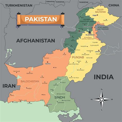 Pa S Mapa De Pakist N Vector En Vecteezy