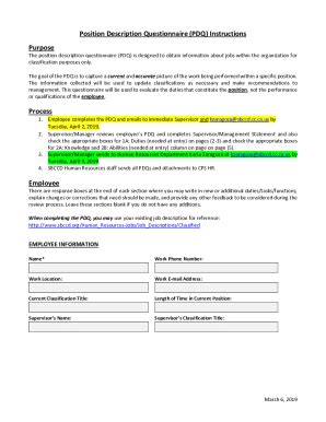 Fillable Online Sbccd Cc Ca Position Description Questionnaire Pdq