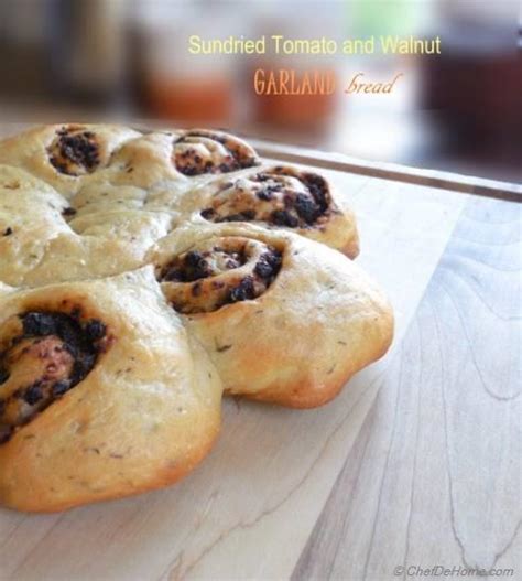 Sun Dried Tomato And Walnut Garland Bread Recipe