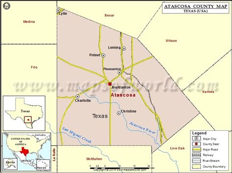 Atascosa County Map, Texas