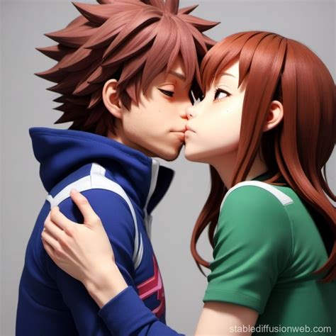 Uraraka's Kiss to Deku | Stable Diffusion Online