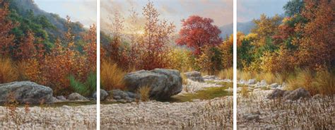 Autumn Triptych Landscape Giclee William Byron Hagerman Artist