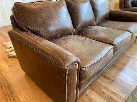 Rustic Leather Distressed Leather Couch A Vintage 1920s Leather