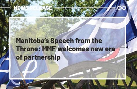 Manitoba S Speech From The Throne MMF Welcomes New Era Of Partnership