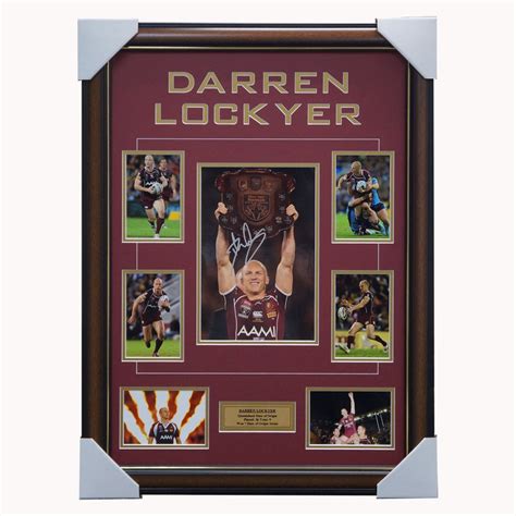 Darren Lockyer Queensland State of Origin Signed Photo Collage Framed ...