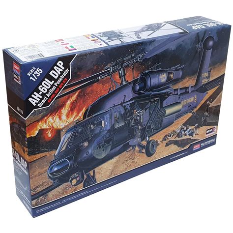 Academy AH 60L DAP Black Hawk Gunship Helicopter Model Kit Scale 1 35