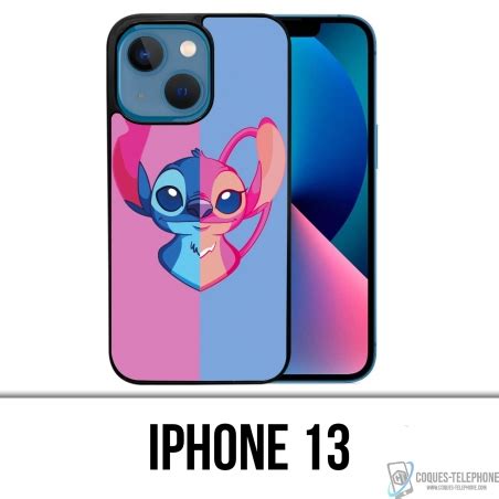 Coque Pour IPhone 13 Stitch Angel Coeur Split