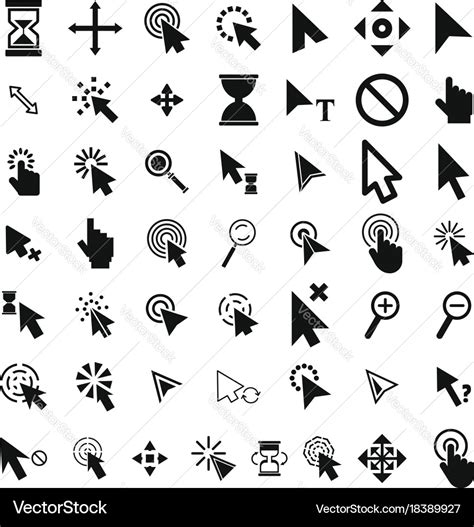 Mouse Cursor Icons Set Simple Style Royalty Free Vector