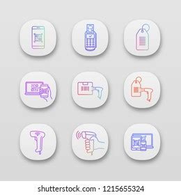 Barcodes App Icons Set Uiux User Stock Vector Royalty Free