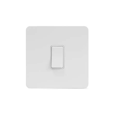 Soho Lighting White Metal Flat Plate A Gang Double Pole Switch