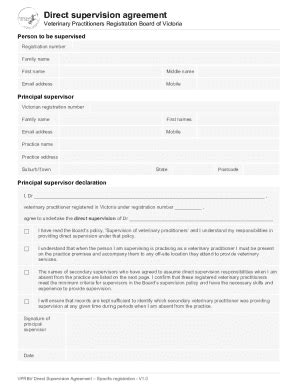 Fillable Online Direct Supervision Agreement Fax Email Print PdfFiller