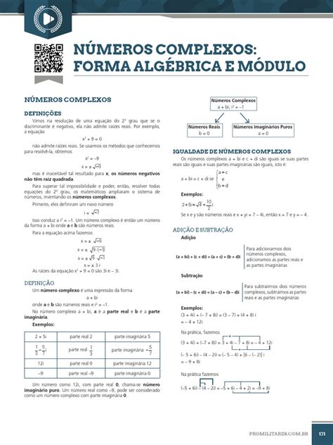 Forma Algebrica Numeros Complexos - 30 Números Complexos Forma Algebrica e Modulo | PDF | Número complexo ...