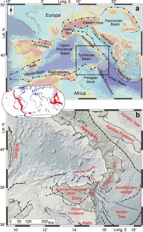 A Tectonic Sketch Of The Mediterranean Showing The Main Orogenic