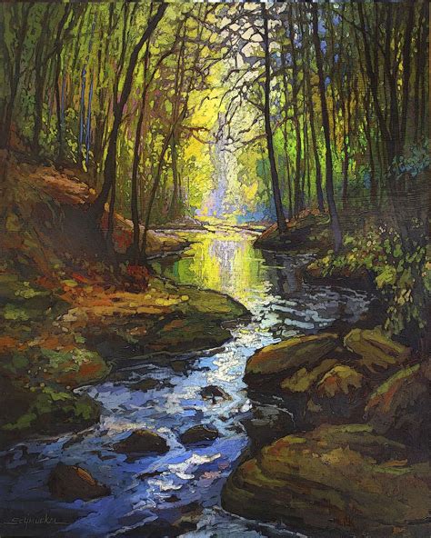 Rushing Stream Giclee Fine Art Print Of Original Painting Matted To