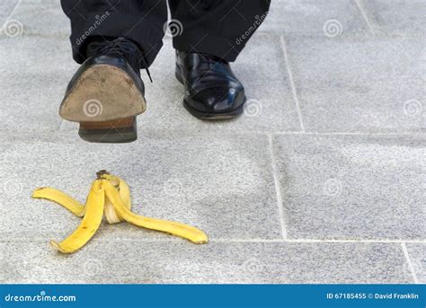 Businessman Stepping On Banana Skin In Street, Banana Peel Accident ...