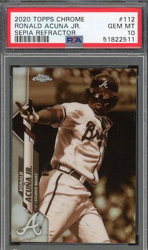 Amazon Ronald Acuna Jr 2020 Topps Chrome Sepia Refractor Baseball