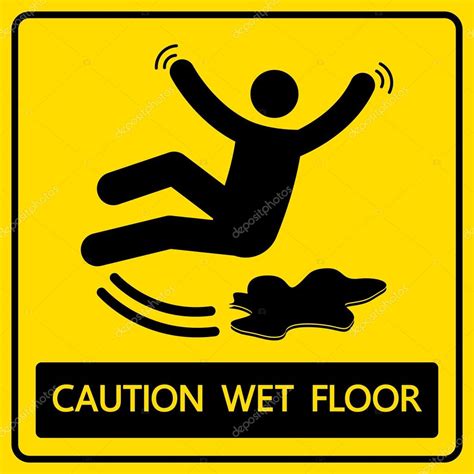 Caution Wet Floor Sign And Symbol Vector — Stock Vector © Icedesigner