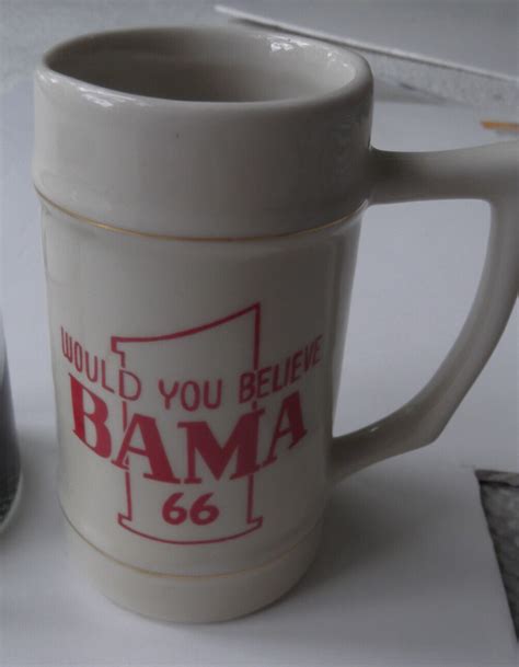 Alabama Crimson Tide 1966 Ceramic Beer Mug And Old Fashioned Glass