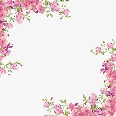 Flowers Borders Corner Pink PNG Transparent Clipart Image And PSD