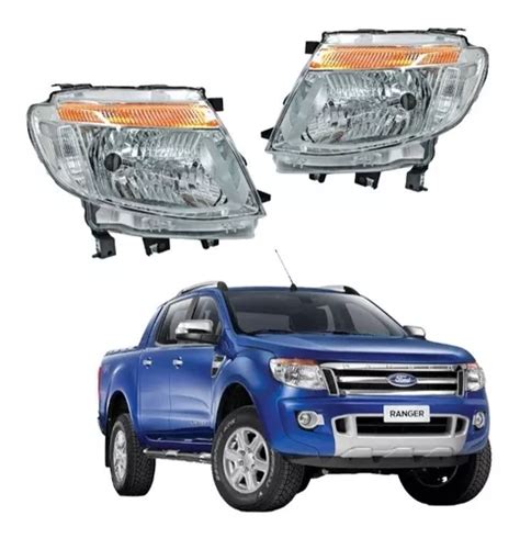 Par Faros Ford Ranger Fondo Cromado S Motor Env O Gratis