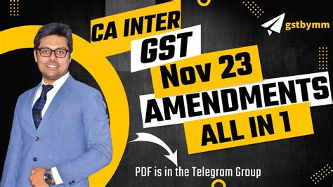 CA CMA INTER GST AMENDMENTS FOR NOV DEC 23 Amendments Lectures For