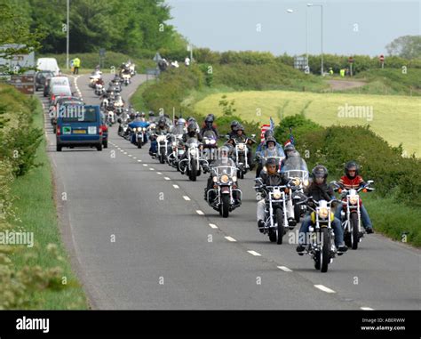 Harley Davidson Motorcycle Convoy Or Rally Stock Photo Alamy