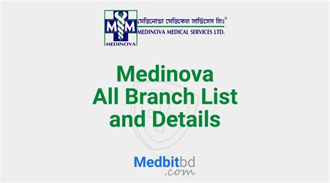 Medinova All Branch List And Details