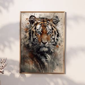 Printable Tiger Portrait Painting Home Wall Decor Wall Art Painting ...