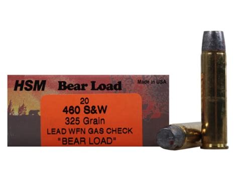 Hsm Bear Ammunition 460 Sandw Magnum 325 Grain Lead Wide Flat Nose Gas