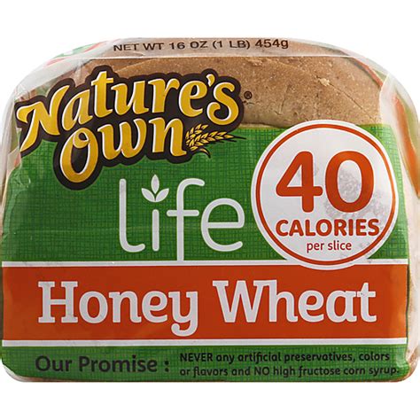 Nature S Own Life Calories Honey Wheat Enriched Bread Oz Bag