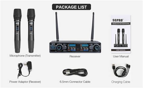 SGPRO Handheld Wireless Microphone Set Of 2 Cordless Professional Dual