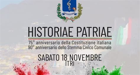 Doppio Anniversario Celebrato A Itri Anni Della Costituzione