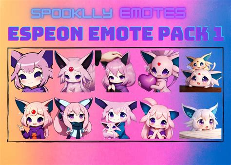 Espeon Pokemon Emote Set For Twitch Discord Gaming Streaming Discord