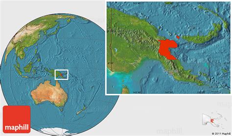 Satellite Location Map Of Morobe