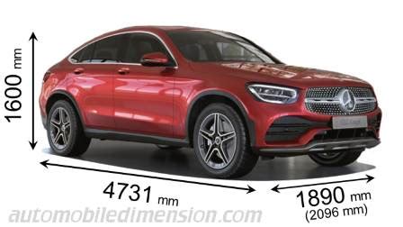 Mercedes Benz GLC Coupé dimensions boot space and similars