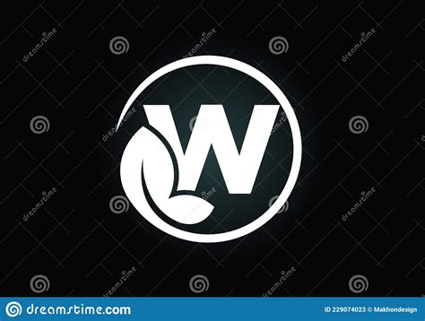 Initial W Monogram Alphabet With Leaf Eco Friendly Logo Concept Font