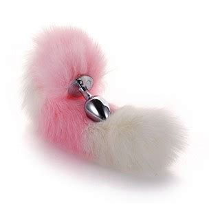 Kit Raposinha Plug Anal P Rabo De Raposa Tiara Orelha Raposa Rosa E Branco Sex Shop