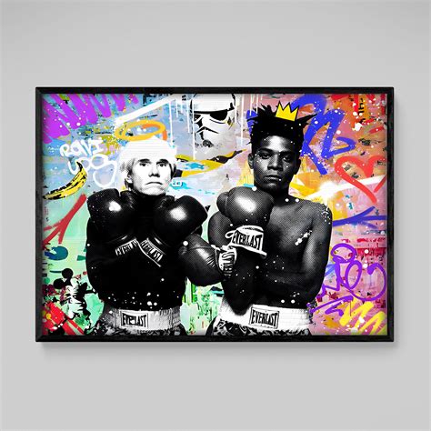 Basquiat Warhol Painting Canvas Basquiat Warhol Wall Art Jean - Etsy