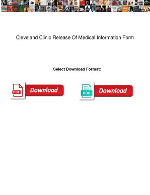 Fillable Online Cleveland Clinic Release Of Medical Information Form