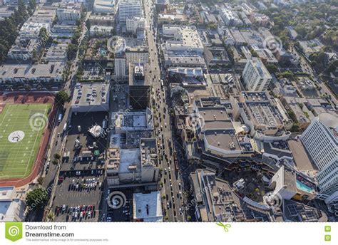 Hollywood Blvd Aerial Los Angeles Editorial Stock Image Image Of