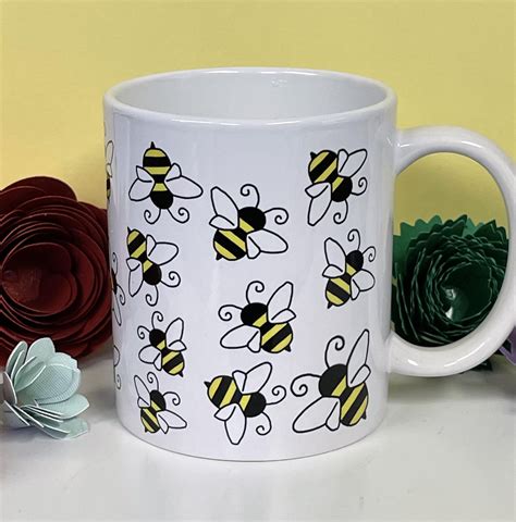 Mug With Bees 11 Oz Etsy