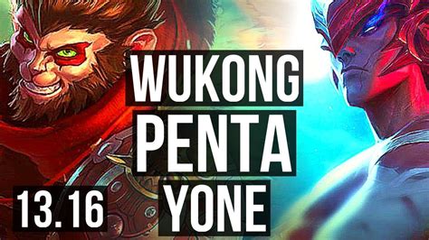 WUKONG Vs YONE TOP Penta 14 2 5 1 5M Mastery Godlike EUW