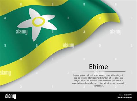 Wave Flag Of Ehime Is A Region Of Japan Banner Or Ribbon Vector