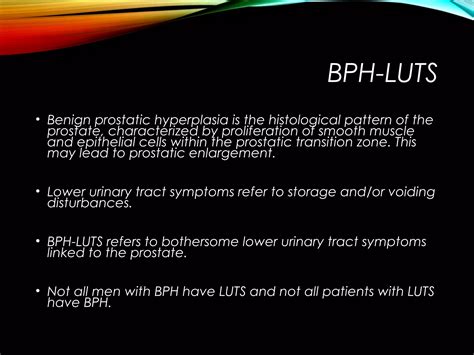 Benign Prostatic Hyperplasia Bph And Luts Ppt