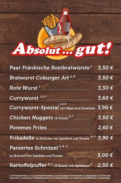 Speisekarte Von Imbiss Absolut Gut Pub Bar Kirchheim Am Neckar