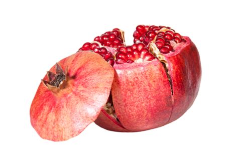 Juicy Ripe Pomegranate With Broken Lid Health Tropical Health Ripe