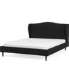 Cama Doble Tapizada Negra X Cm Con Somier Y Cabecero Estilo