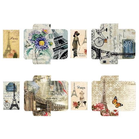 Paris Junk Journal Ephemera Printable Pack Of 6 Sheets France Etsy