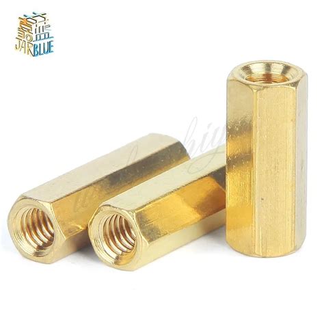 100pcs 4mm Thread M4 Hex Brass Standoff Spacer Female To Spacing Screws Double Pass Hex Long